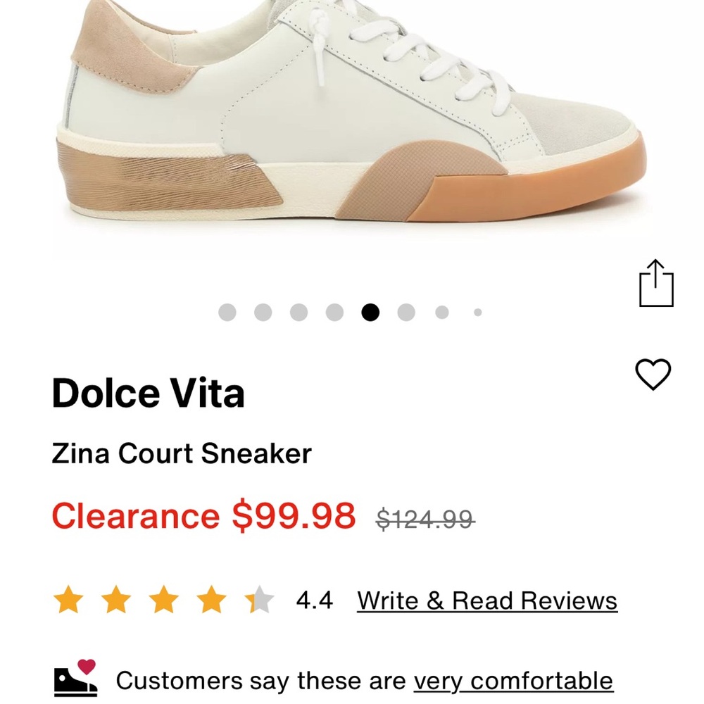 Dolce Vita Zina Sneakers in White and Tan women’s Size 5